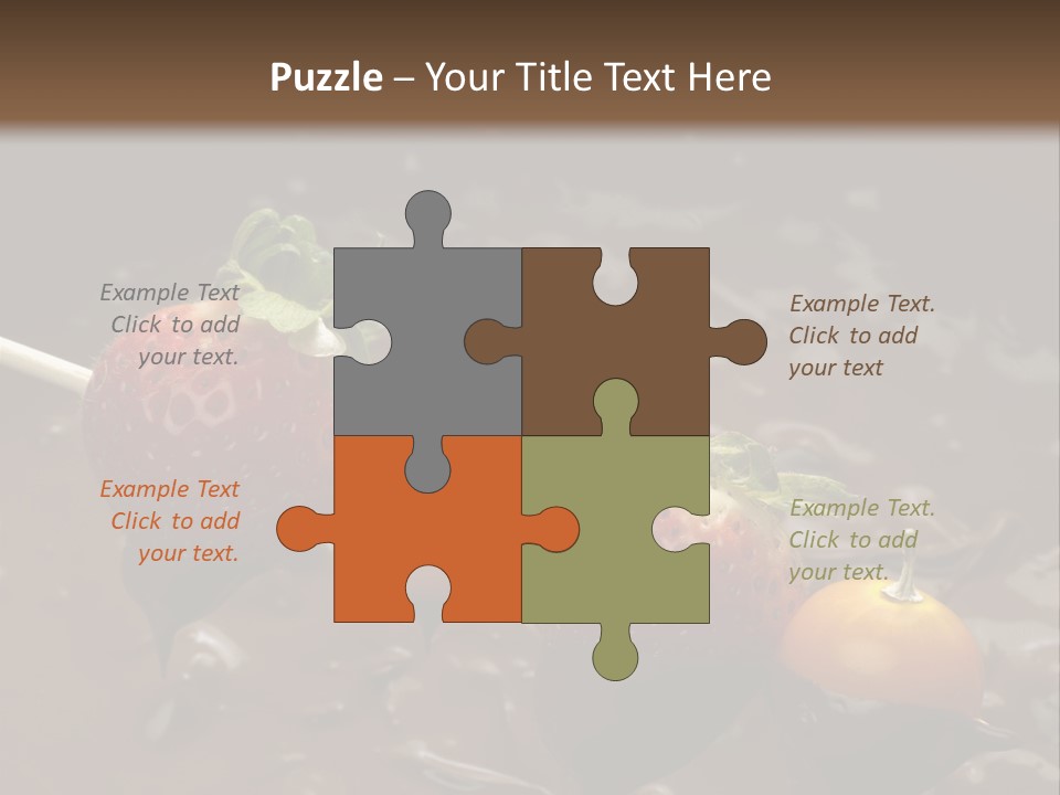 Still Life Chocolate Fondue Strawberries PowerPoint Template