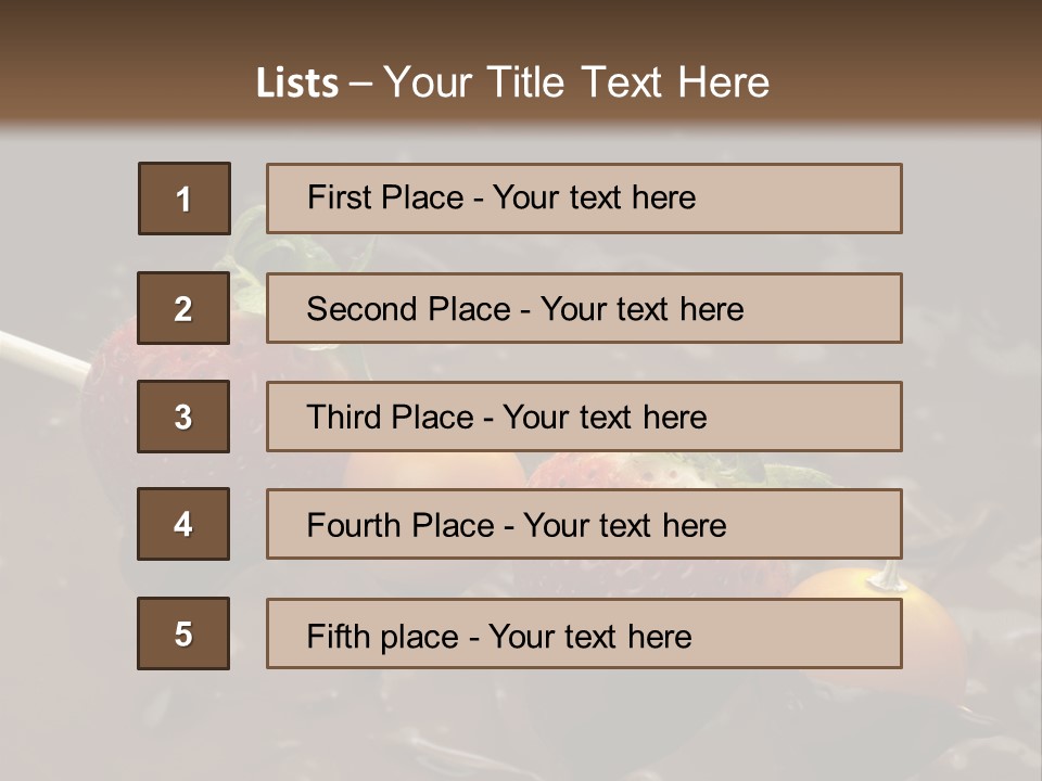 Still Life Chocolate Fondue Strawberries PowerPoint Template