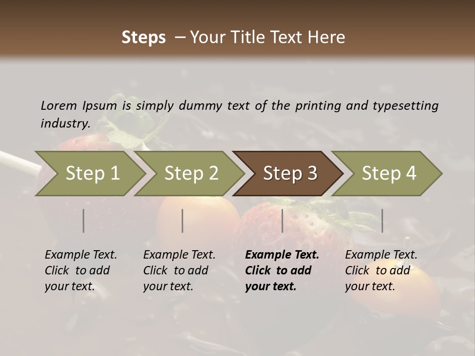 Still Life Chocolate Fondue Strawberries PowerPoint Template