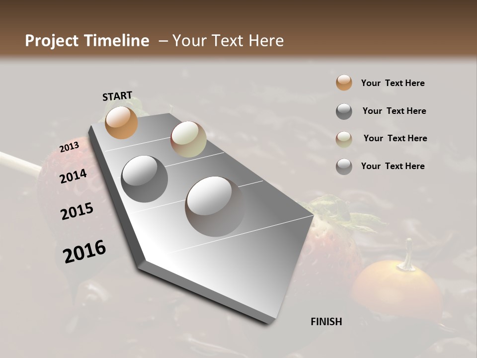 Still Life Chocolate Fondue Strawberries PowerPoint Template