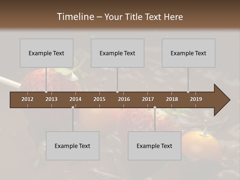 Still Life Chocolate Fondue Strawberries PowerPoint Template