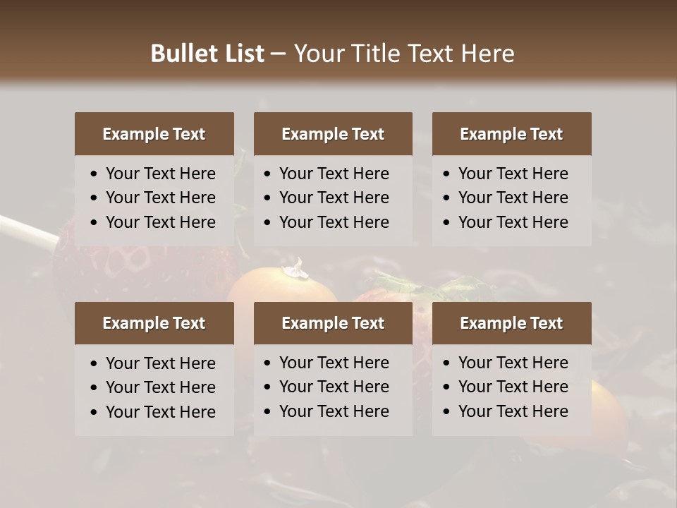 Still Life Chocolate Fondue Strawberries PowerPoint Template