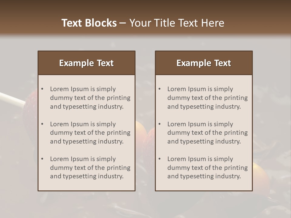 Still Life Chocolate Fondue Strawberries PowerPoint Template