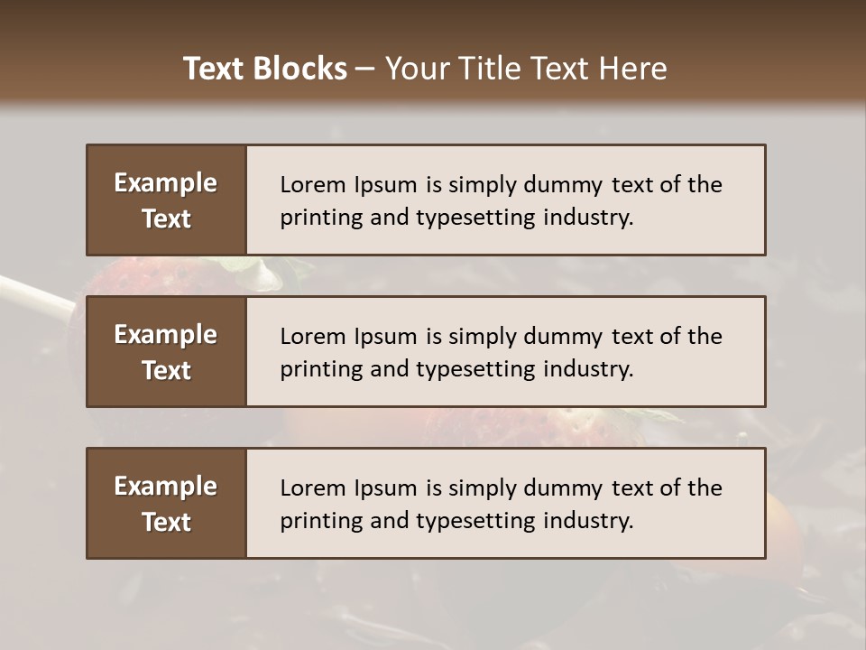 Still Life Chocolate Fondue Strawberries PowerPoint Template