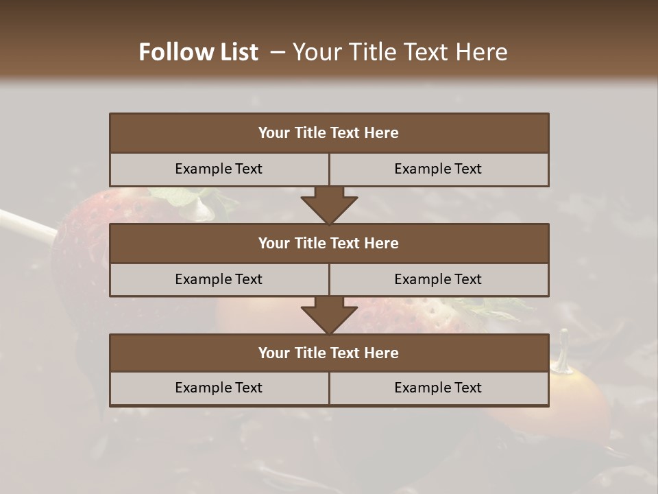 Still Life Chocolate Fondue Strawberries PowerPoint Template