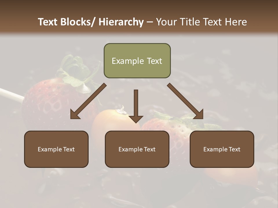 Still Life Chocolate Fondue Strawberries PowerPoint Template