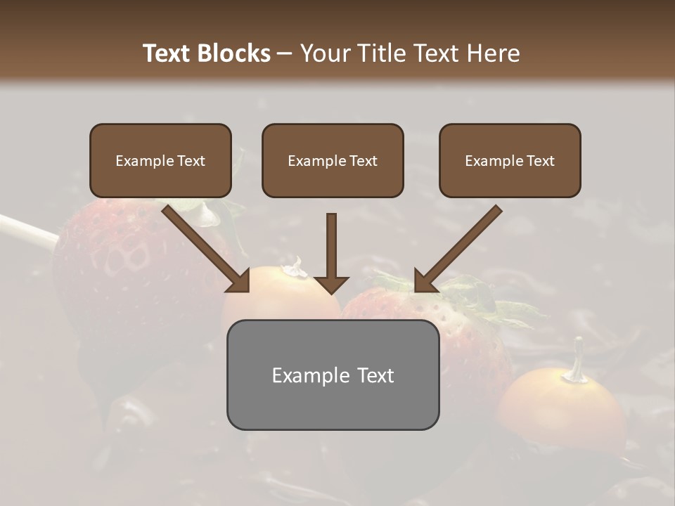 Still Life Chocolate Fondue Strawberries PowerPoint Template