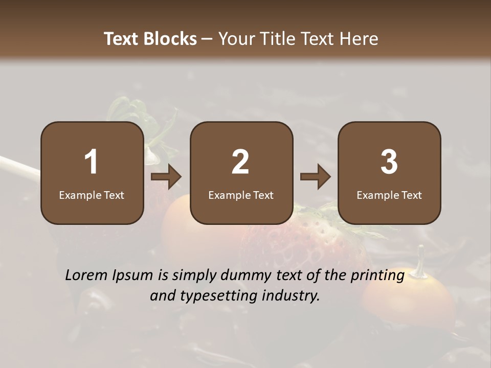 Still Life Chocolate Fondue Strawberries PowerPoint Template