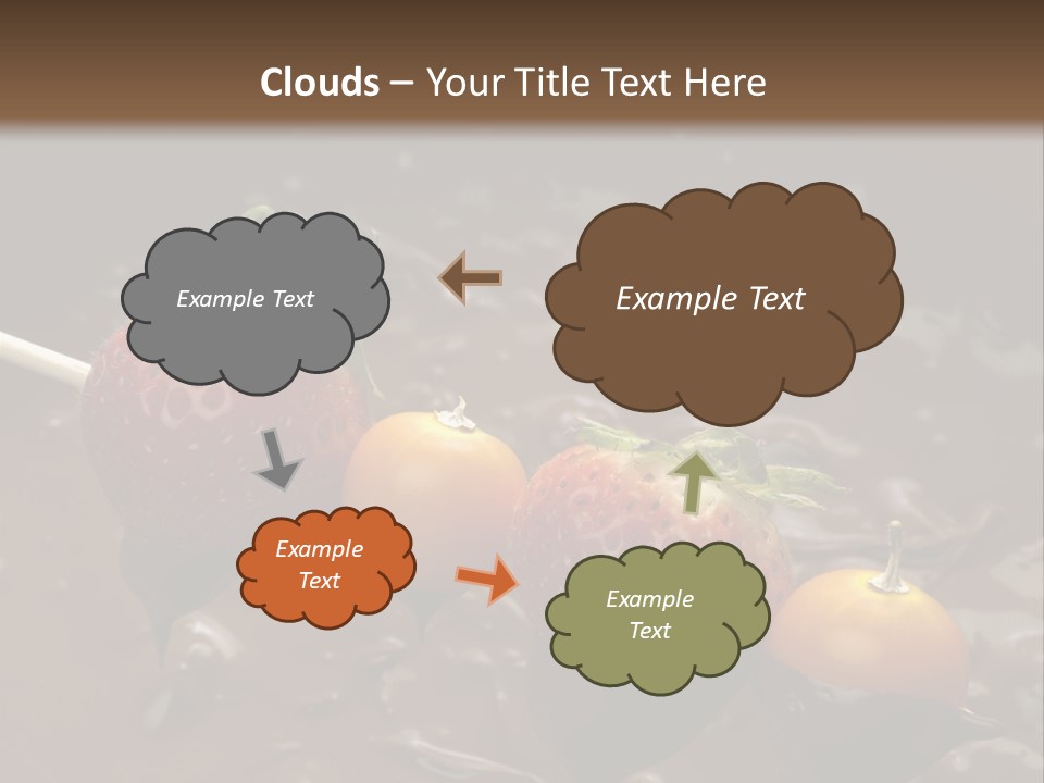 Still Life Chocolate Fondue Strawberries PowerPoint Template