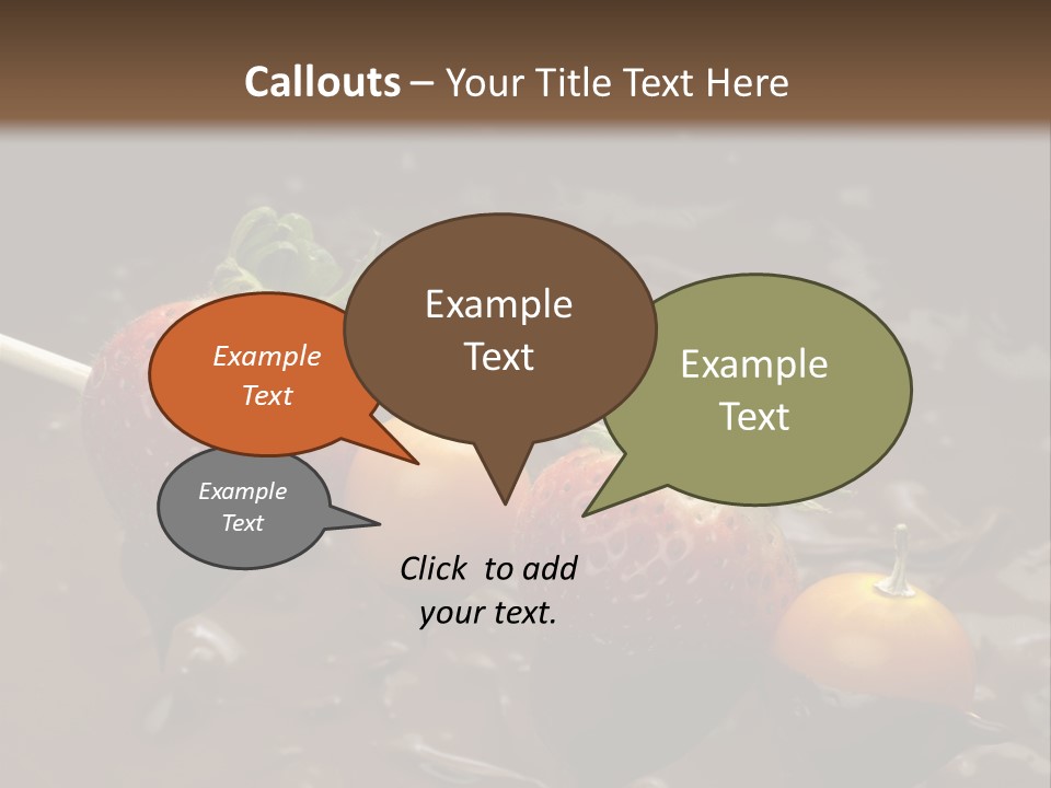 Still Life Chocolate Fondue Strawberries PowerPoint Template