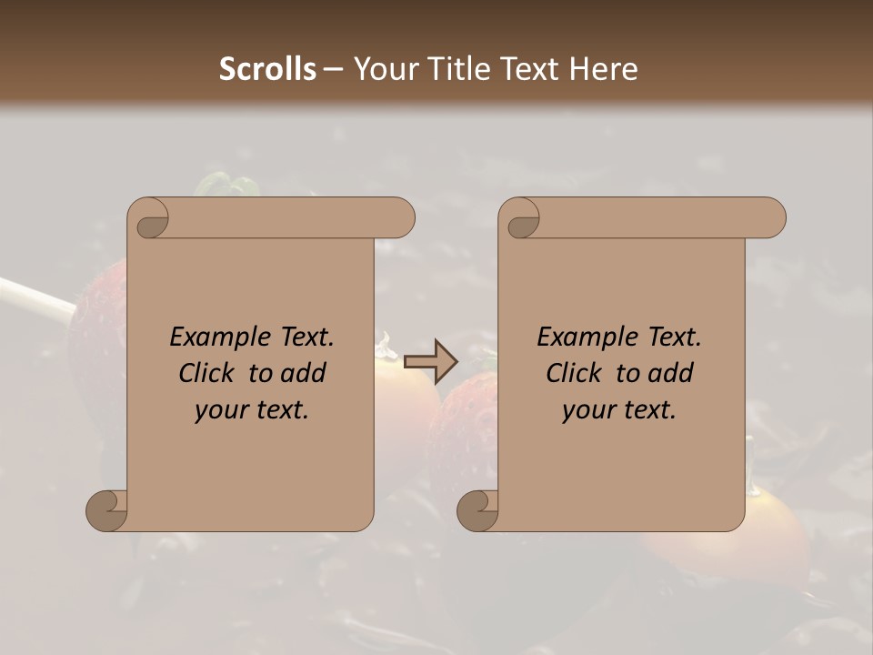 Still Life Chocolate Fondue Strawberries PowerPoint Template