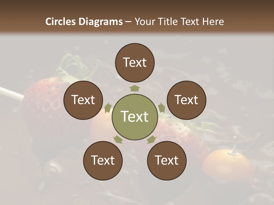 Still Life Chocolate Fondue Strawberries PowerPoint Template