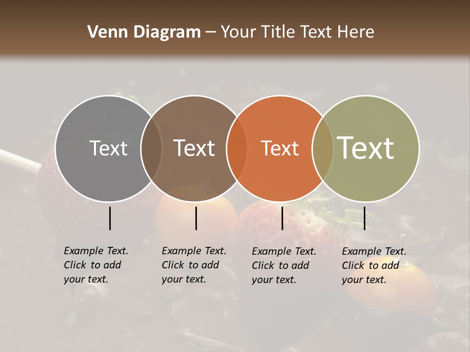 Still Life Chocolate Fondue Strawberries PowerPoint Template