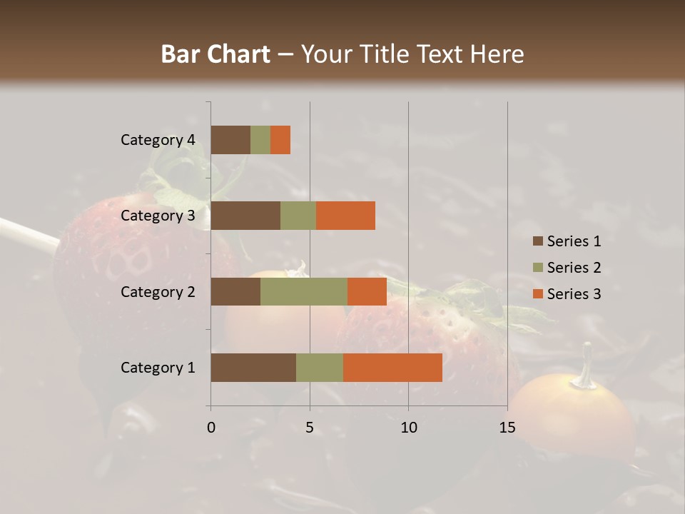 Still Life Chocolate Fondue Strawberries PowerPoint Template