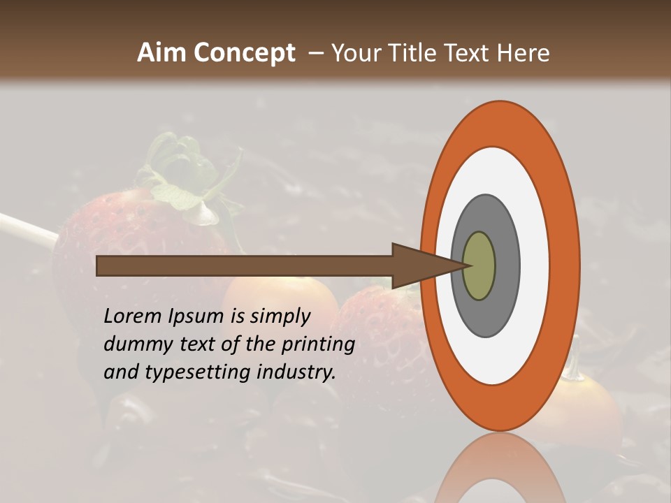 Still Life Chocolate Fondue Strawberries PowerPoint Template