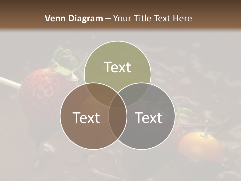 Still Life Chocolate Fondue Strawberries PowerPoint Template