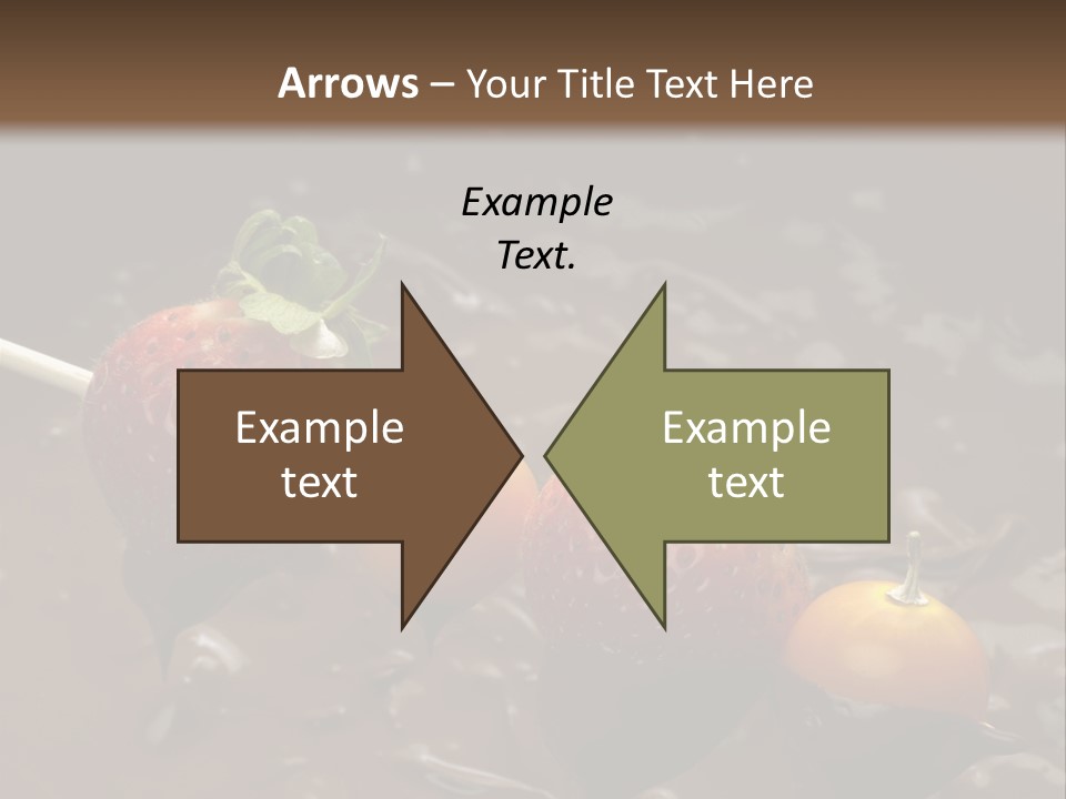 Still Life Chocolate Fondue Strawberries PowerPoint Template