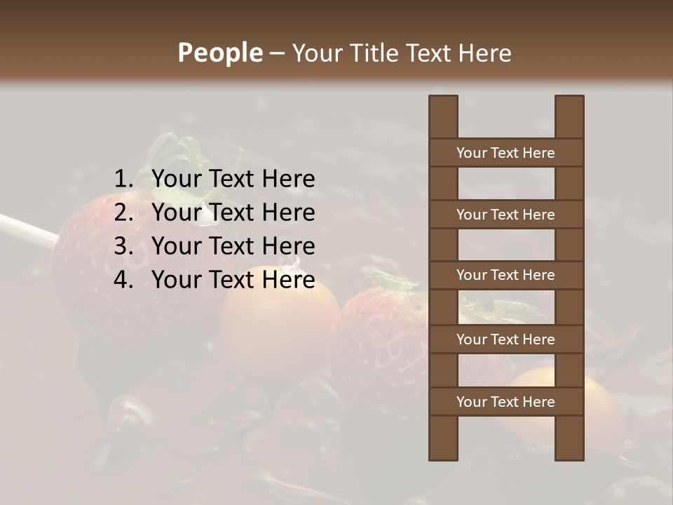 Still Life Chocolate Fondue Strawberries PowerPoint Template