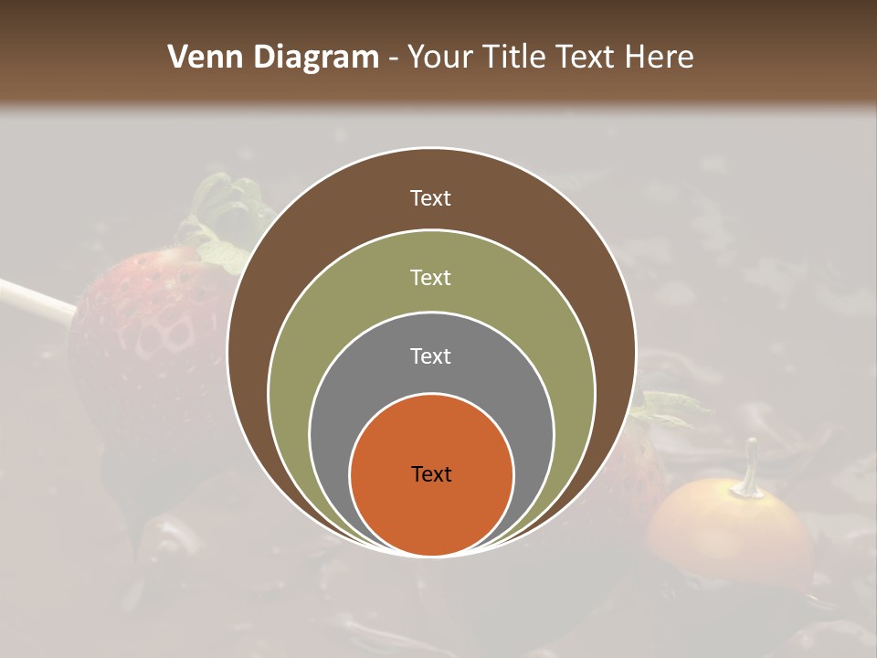Still Life Chocolate Fondue Strawberries PowerPoint Template