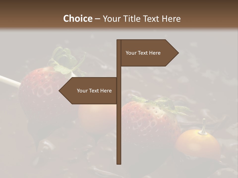 Still Life Chocolate Fondue Strawberries PowerPoint Template