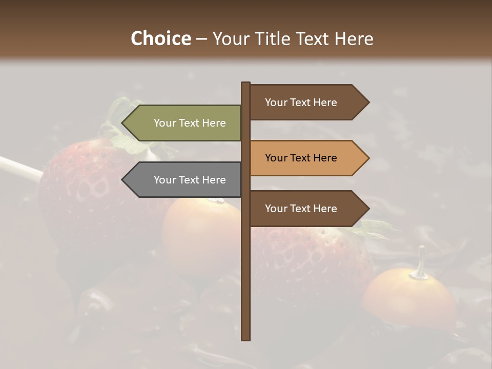 Still Life Chocolate Fondue Strawberries PowerPoint Template