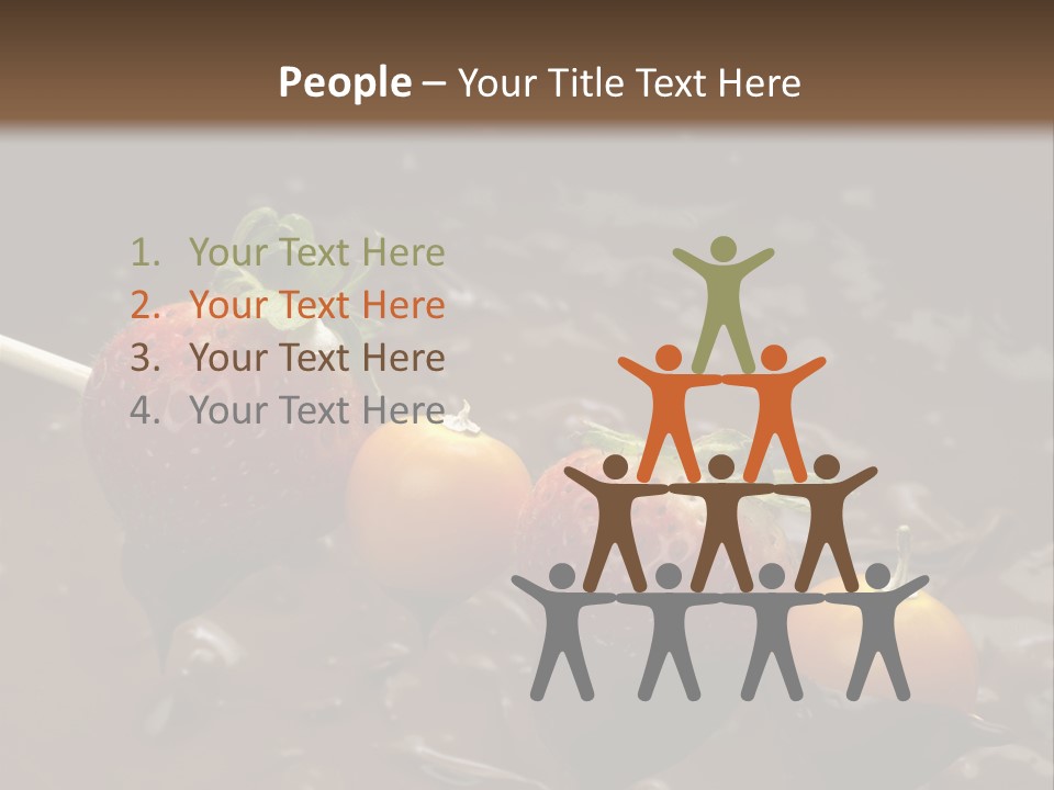 Still Life Chocolate Fondue Strawberries PowerPoint Template