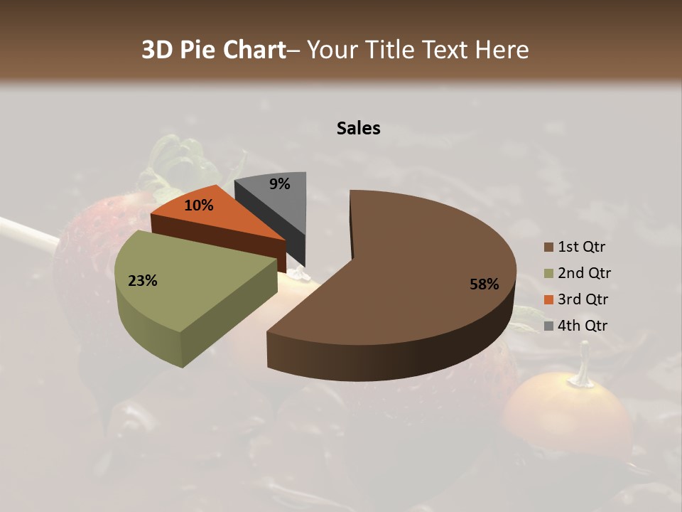Still Life Chocolate Fondue Strawberries PowerPoint Template