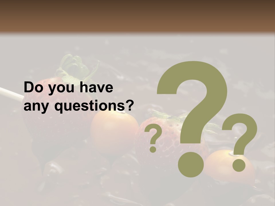 Still Life Chocolate Fondue Strawberries PowerPoint Template