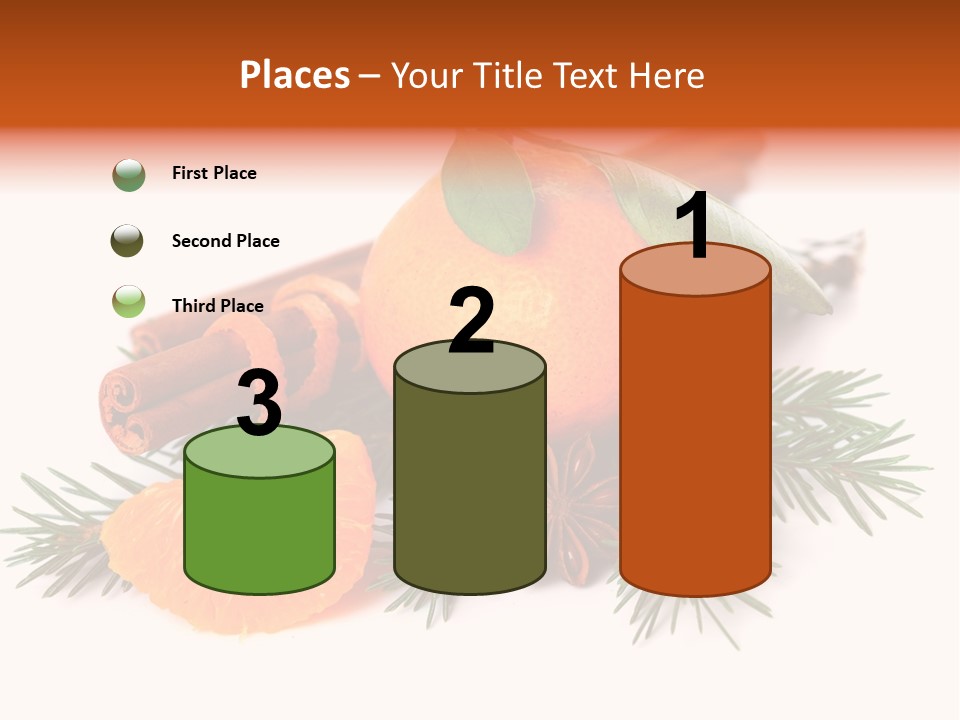 White Decoration Herb PowerPoint Template