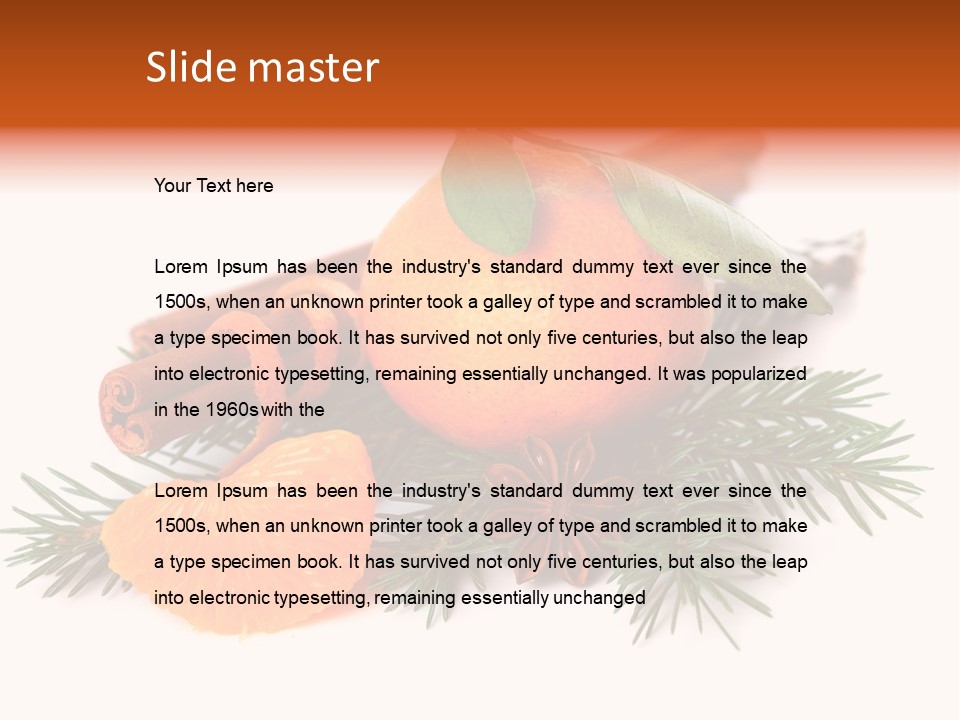 White Decoration Herb PowerPoint Template