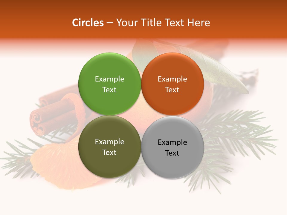 White Decoration Herb PowerPoint Template