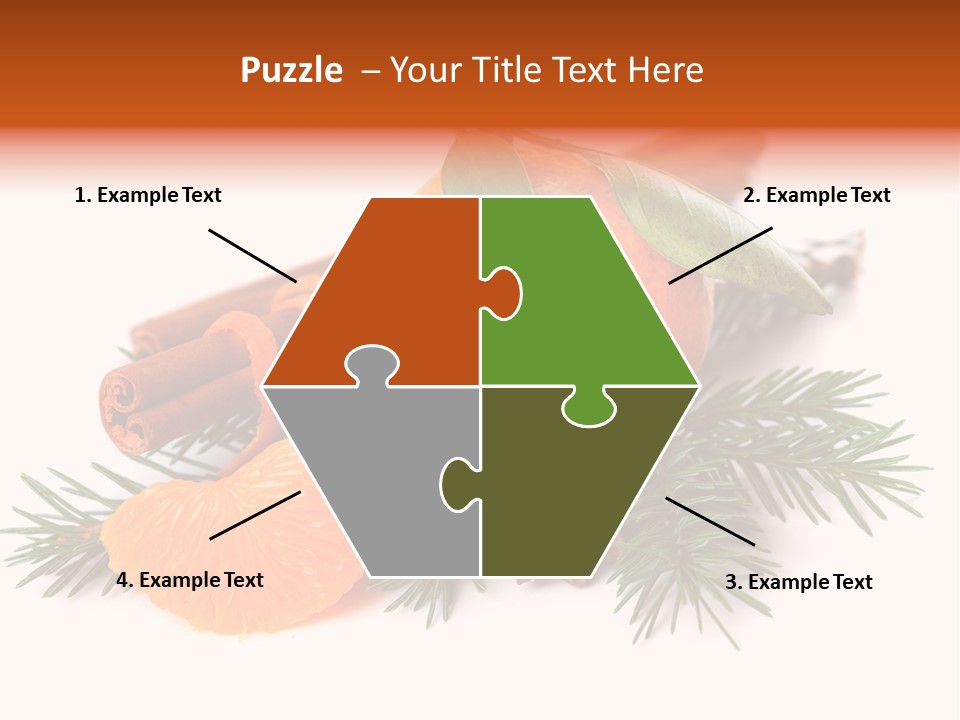 White Decoration Herb PowerPoint Template