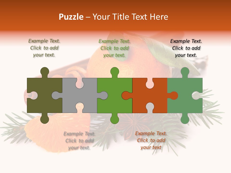 White Decoration Herb PowerPoint Template