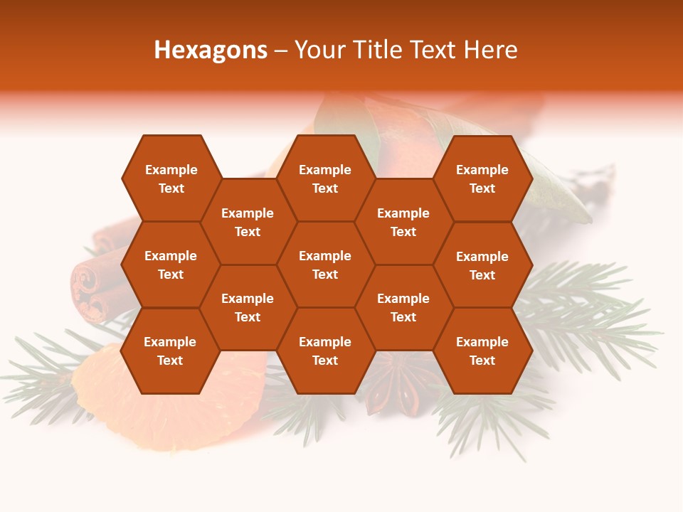 White Decoration Herb PowerPoint Template