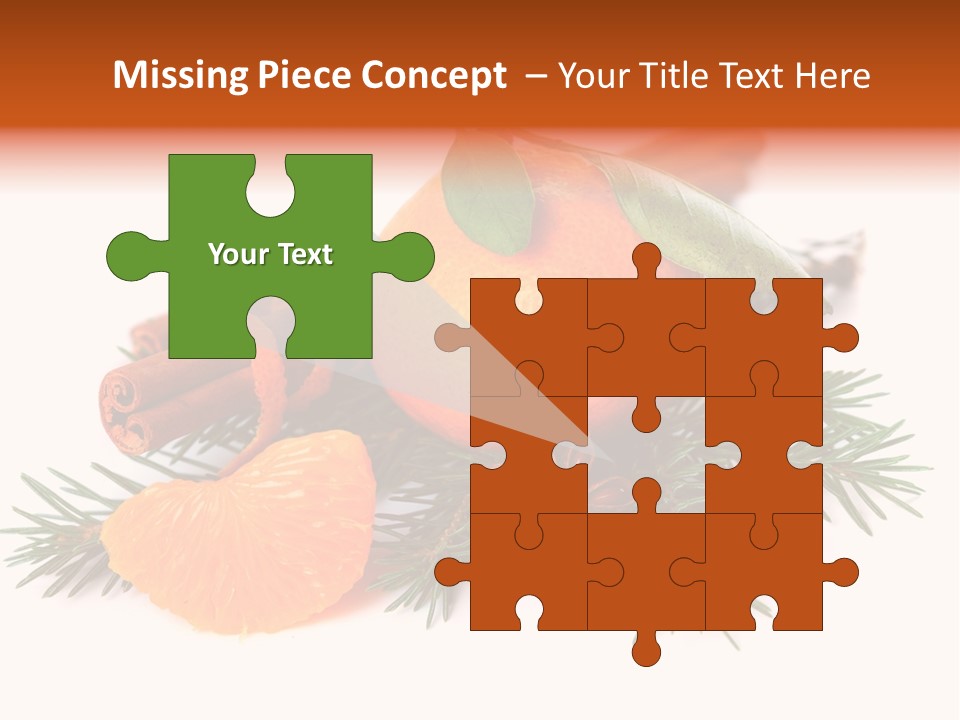 White Decoration Herb PowerPoint Template