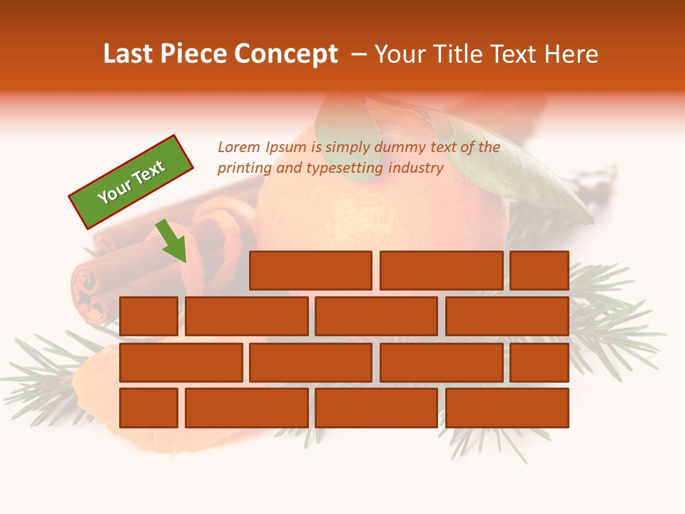 White Decoration Herb PowerPoint Template