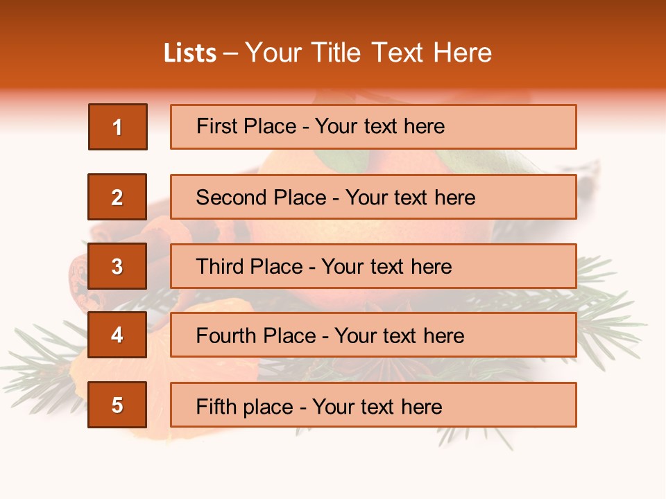 White Decoration Herb PowerPoint Template