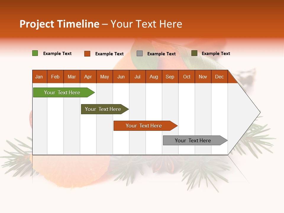White Decoration Herb PowerPoint Template