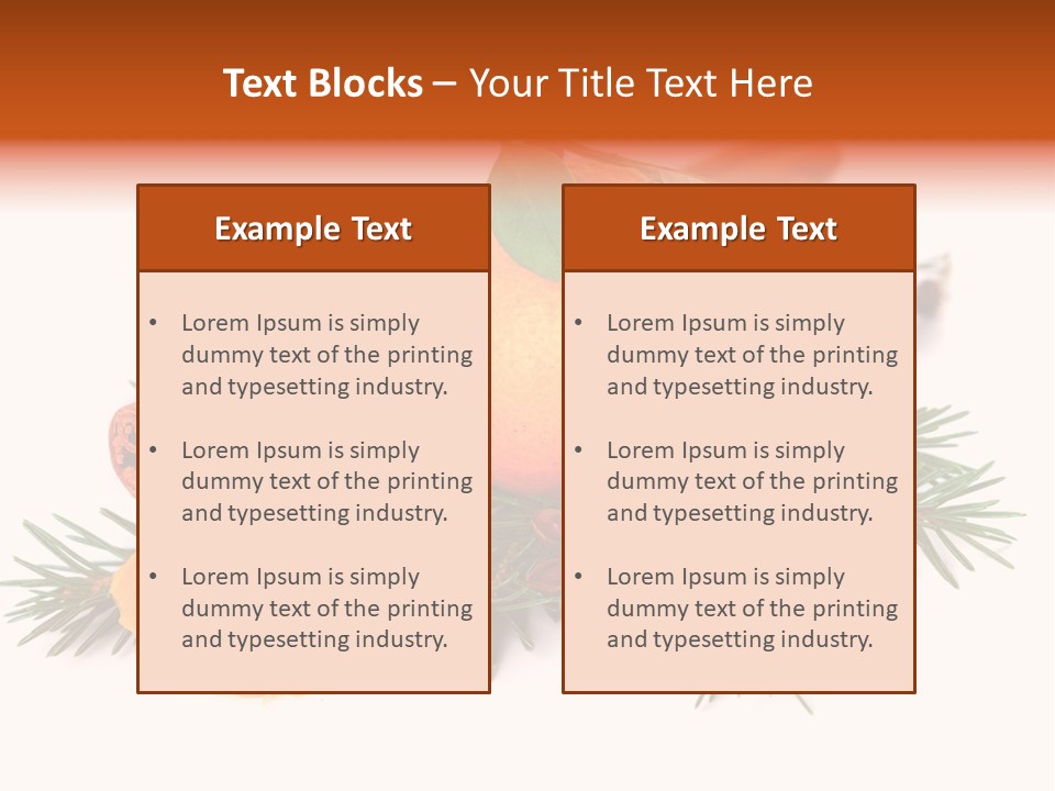 White Decoration Herb PowerPoint Template