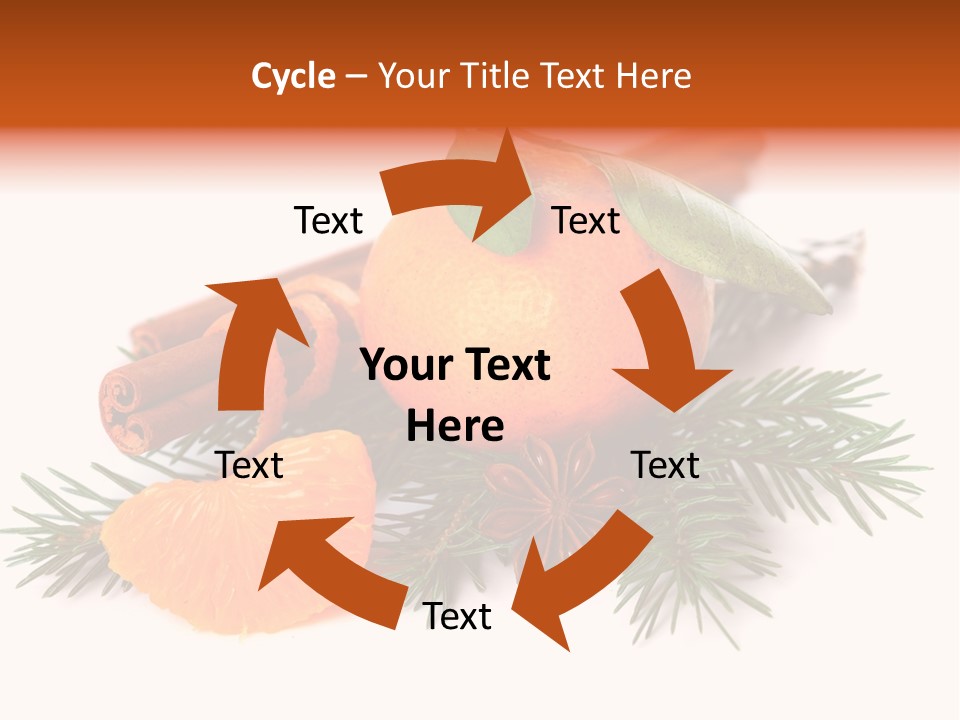 White Decoration Herb PowerPoint Template