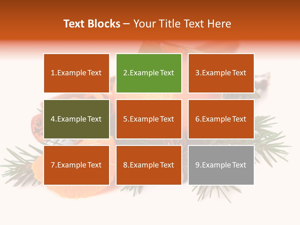 White Decoration Herb PowerPoint Template