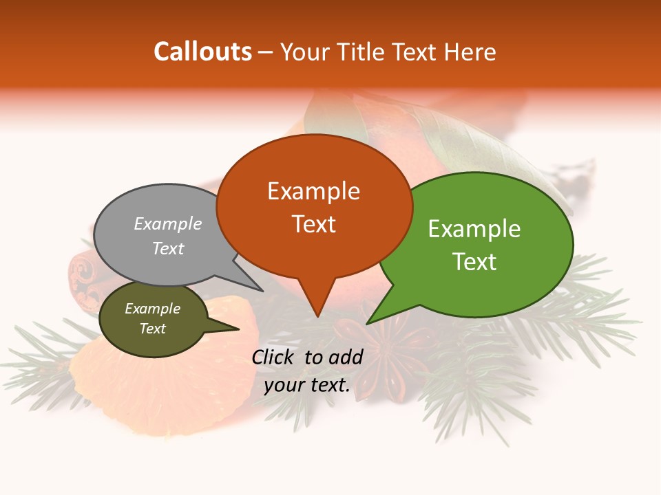 White Decoration Herb PowerPoint Template