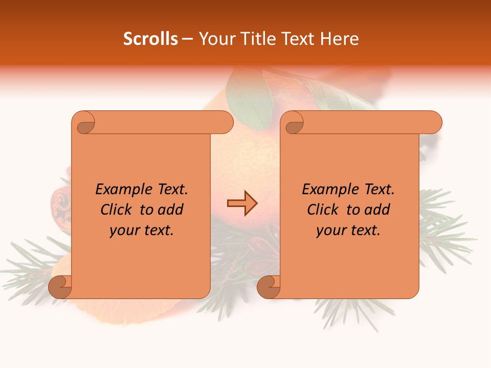White Decoration Herb PowerPoint Template
