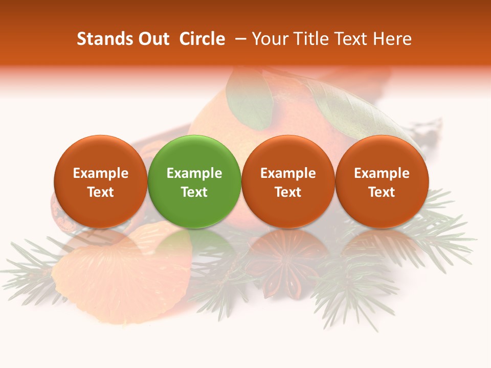 White Decoration Herb PowerPoint Template