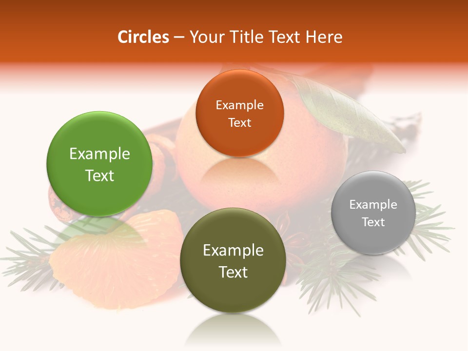 White Decoration Herb PowerPoint Template