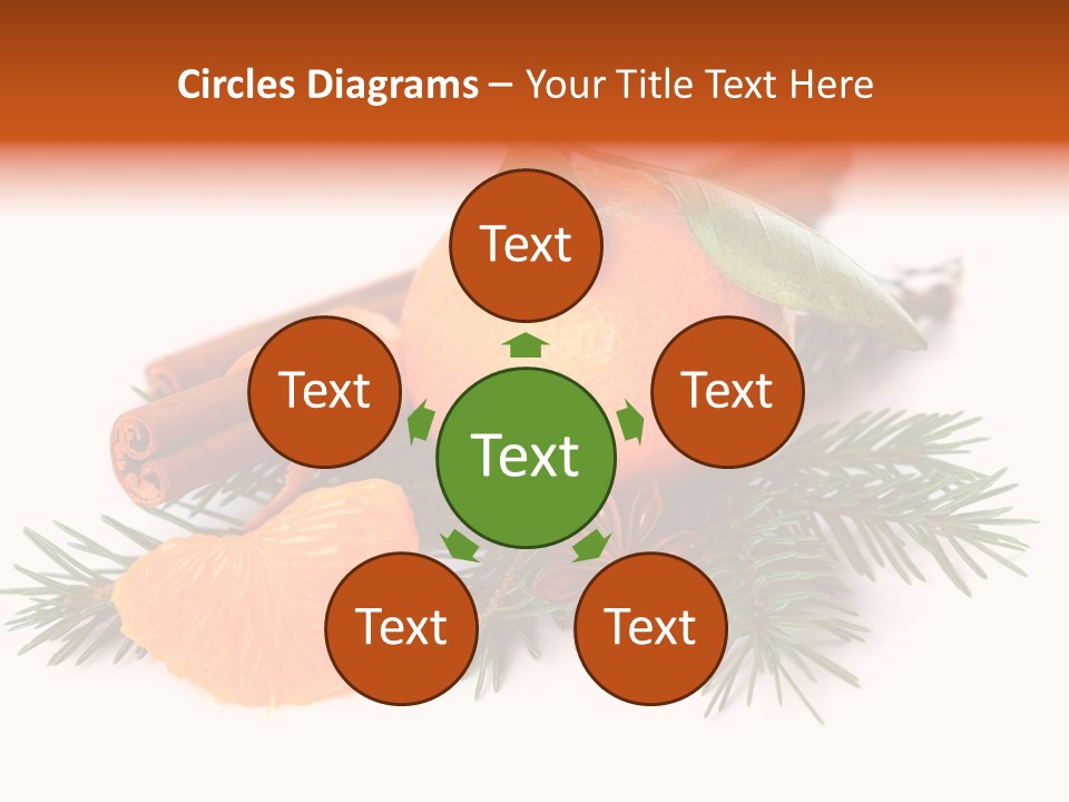 White Decoration Herb PowerPoint Template