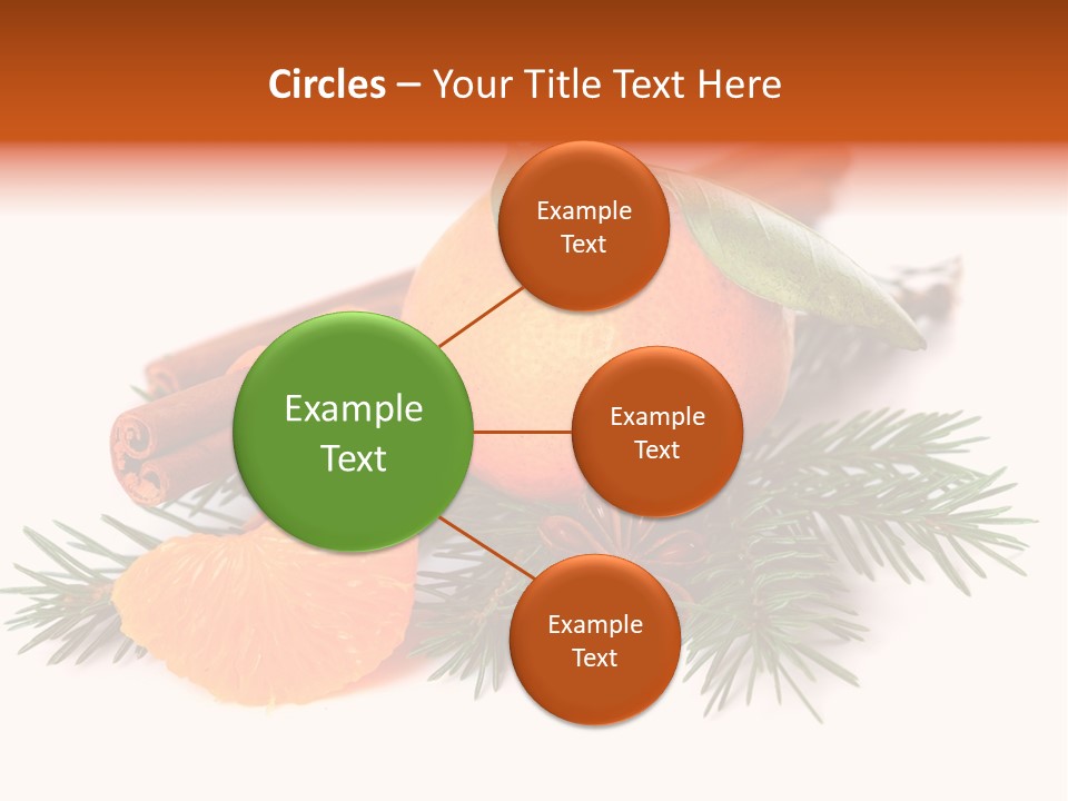 White Decoration Herb PowerPoint Template