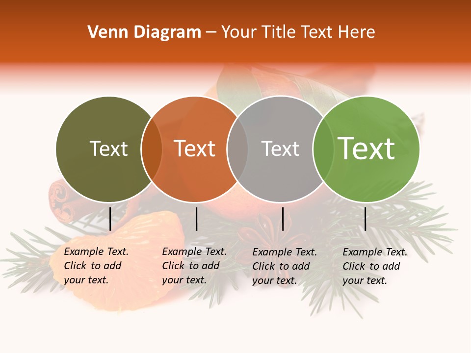 White Decoration Herb PowerPoint Template