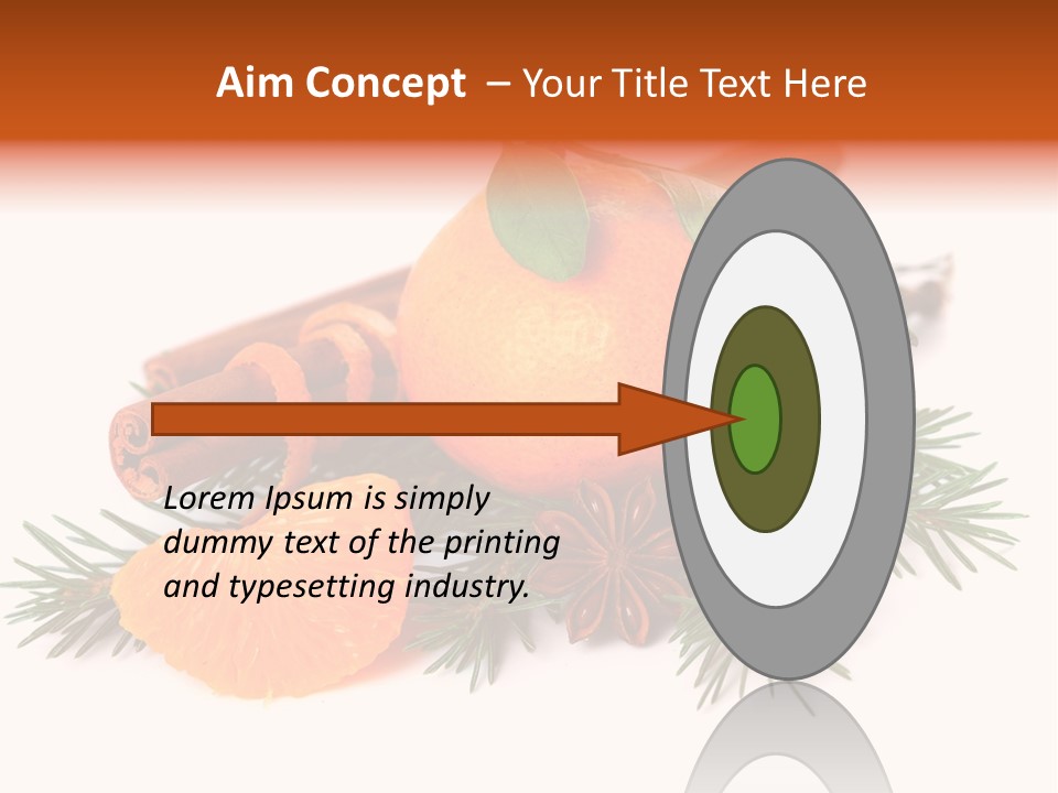 White Decoration Herb PowerPoint Template