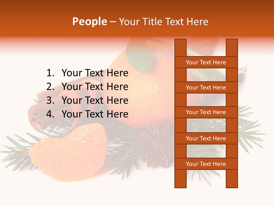 White Decoration Herb PowerPoint Template